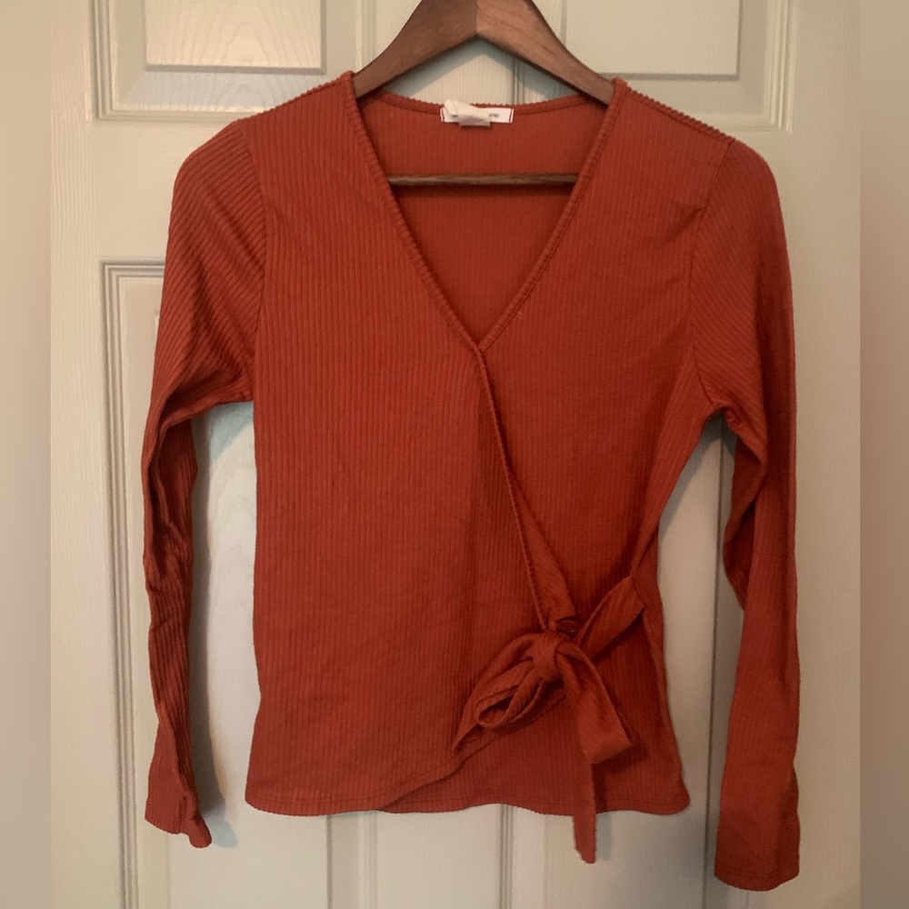 Caution To The Wind Orange Knit Top